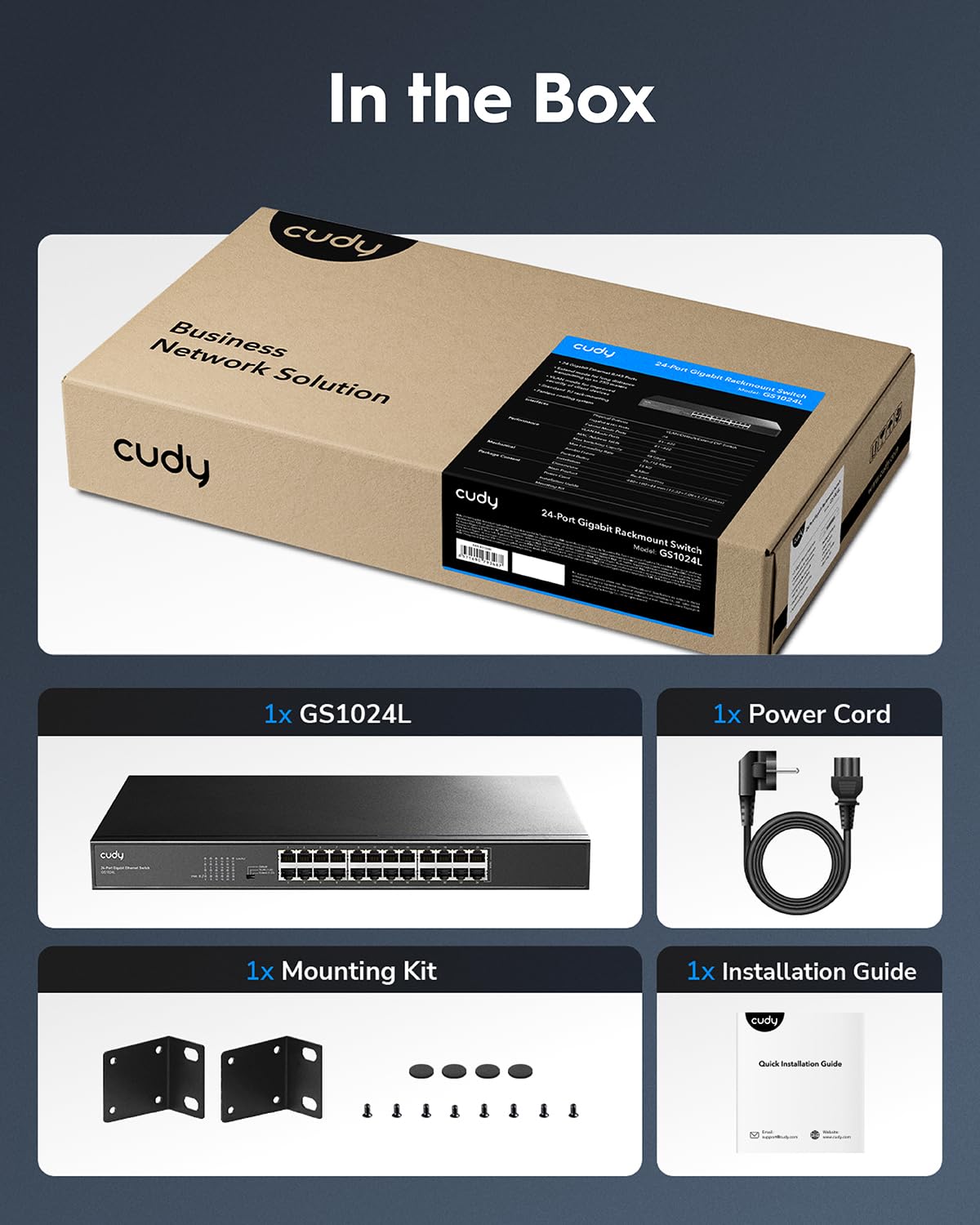 Cudy 24 Port Gigabit Ethernet Switch Desktop/ Rackmount Plug & Play Shielded Ports Sturdy Metal Fanless Quiet Traffic Optimization 19 Inch GS1024L - Image 6