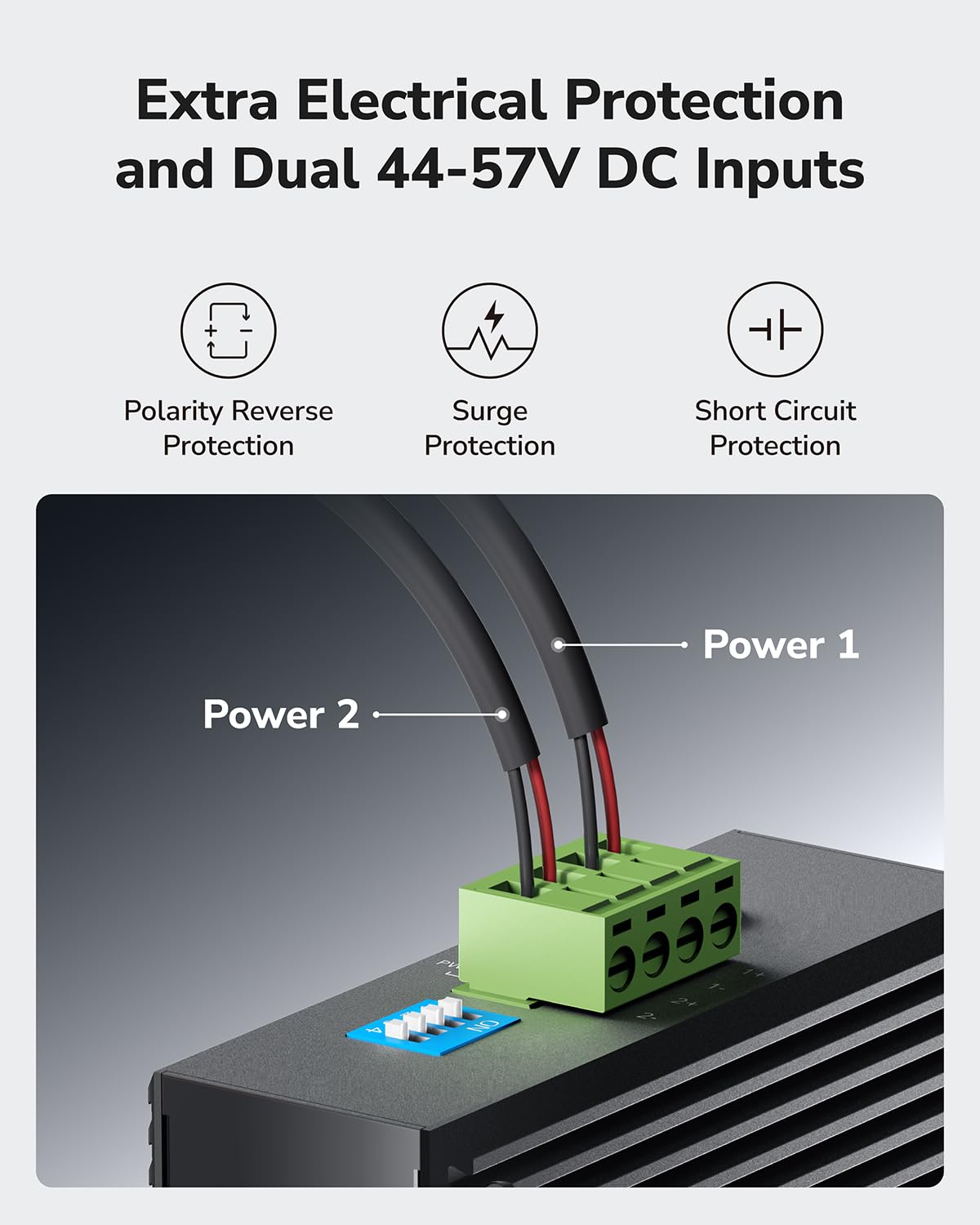 Cudy 5-Port Gigabit PoE Industrial Network Switch, 802.3af/at PoE, DIN-Rail IP40, Polarity Reverse & Short Circuit Protection, Broadcast Storm Prevention, IG1005P (Power Supply Not Included) - Image 4