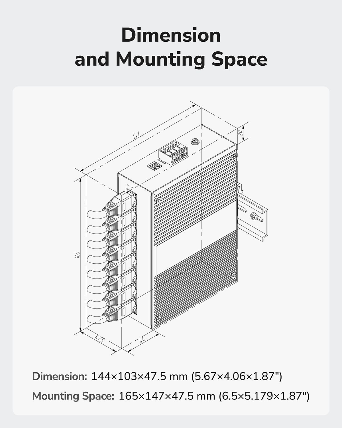 Cudy 8 Port Gigabit Industrial Network Switch , DIN-Rail Switch IP40 Rated, Polarity Reverse Protection, Short Circuit Protection, Broadcast Storm Prevention On/Off, IG1008 - Image 7