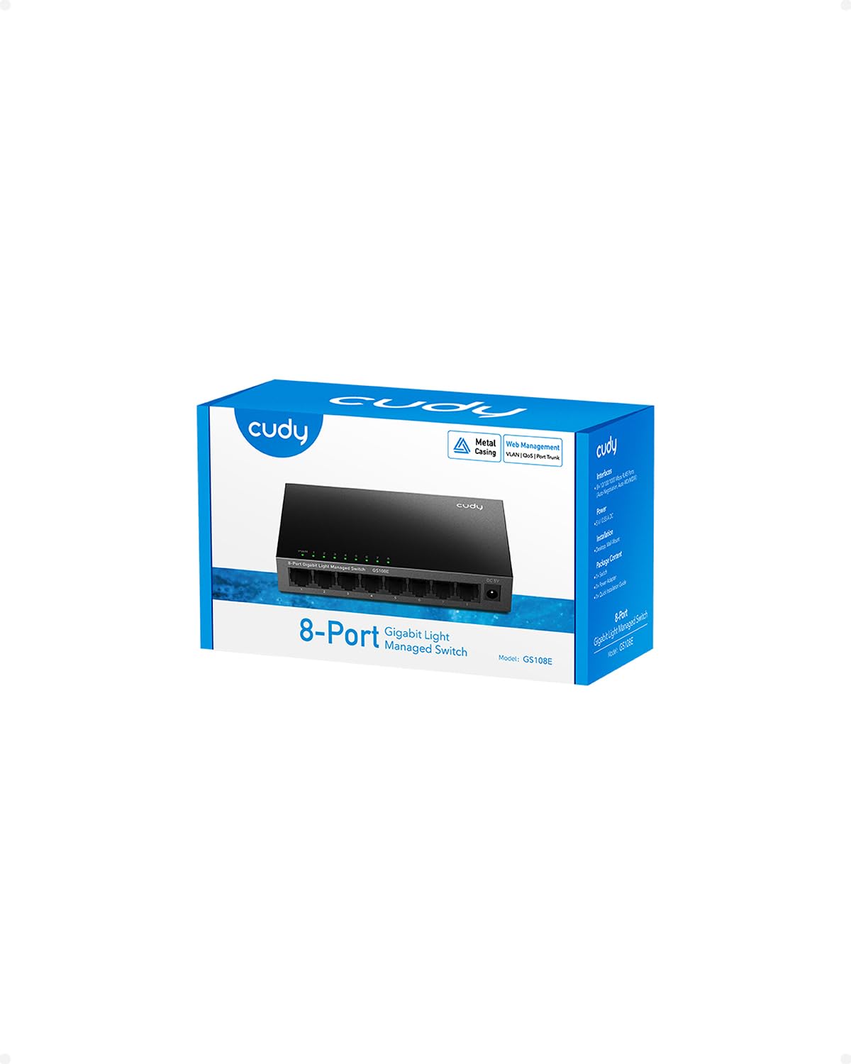 Cudy 8 Port Gigabit Switch, Easy Smart Managed, Plug & Play Desktop/Wall-Mount, Sturdy Metal w, Support QoS, Vlan, IGMP and DHCP, GS108E - Image 7