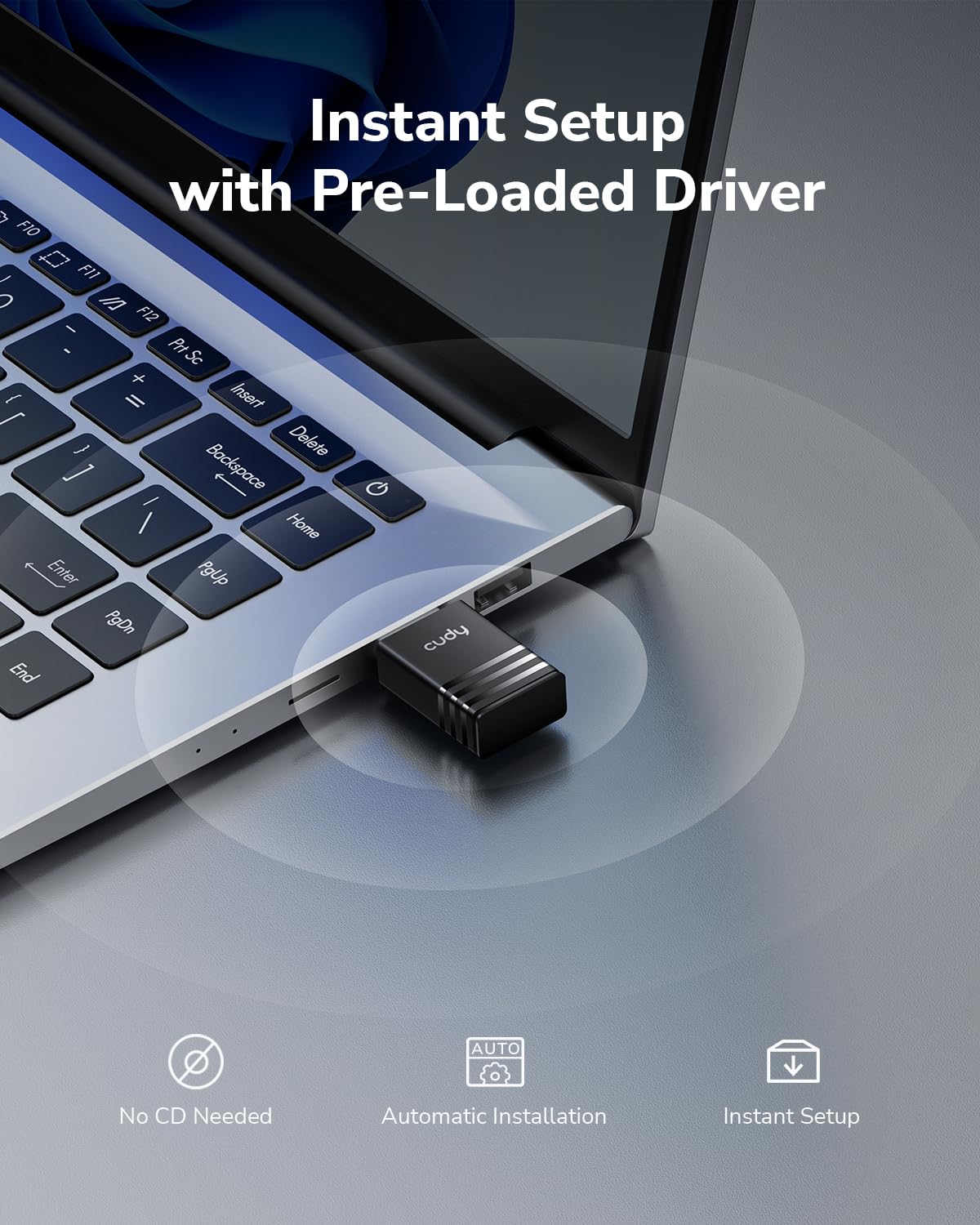 Cudy AX900 WiFi 6 USB Adapter WU900, Dual-Band Wireless Dongle 600Mbps + 286Mbps, Compact Nano Design, Low-Latency Gaming, MU-MIMO, OFDMA, Windows 7/10/11, Linux Compatible - Image 4