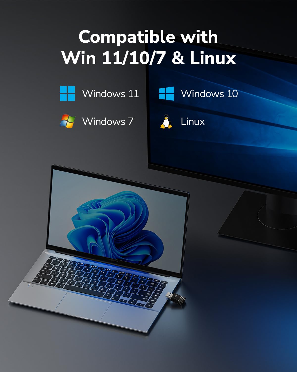 Cudy AX900 WiFi 6 USB Adapter WU900, Dual-Band Wireless Dongle 600Mbps + 286Mbps, Compact Nano Design, Low-Latency Gaming, MU-MIMO, OFDMA, Windows 7/10/11, Linux Compatible - Image 6