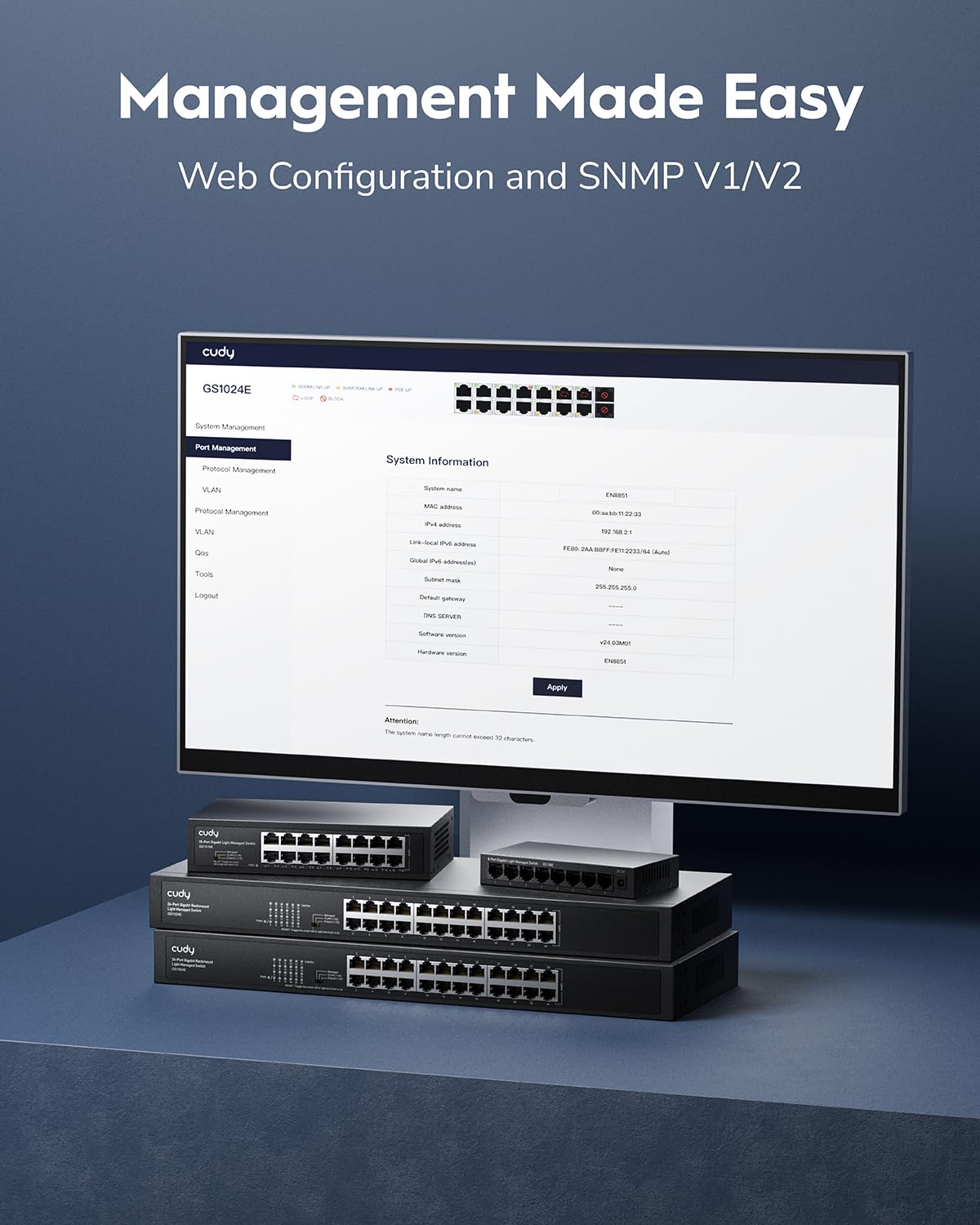 Cudy 8 Port Gigabit Switch, Easy Smart Managed, Plug & Play Desktop/Wall-Mount, Sturdy Metal w, Support QoS, Vlan, IGMP and DHCP, GS108E - Image 5