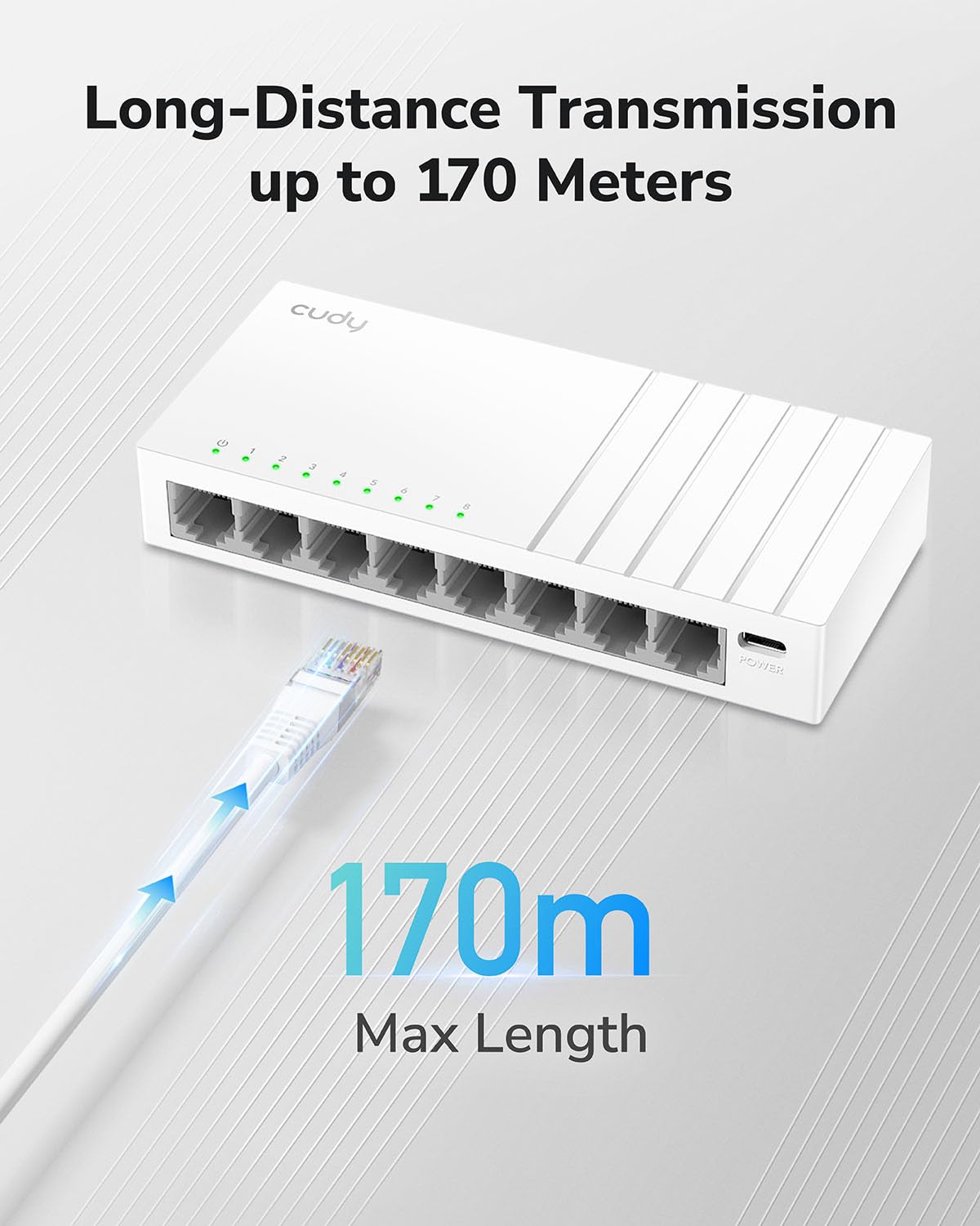 Cudy GS108U 8 Port Gigabit Ethernet Switch with USB-C Power Jack Desktop Ethernet Splitter Plastic Case Unshielded Switch Plug & Play Fanless Unmanaged - Image 4