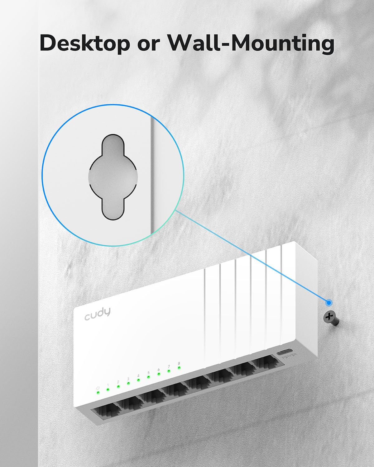 Cudy GS108U 8 Port Gigabit Ethernet Switch with USB-C Power Jack Desktop Ethernet Splitter Plastic Case Unshielded Switch Plug & Play Fanless Unmanaged - Image 8