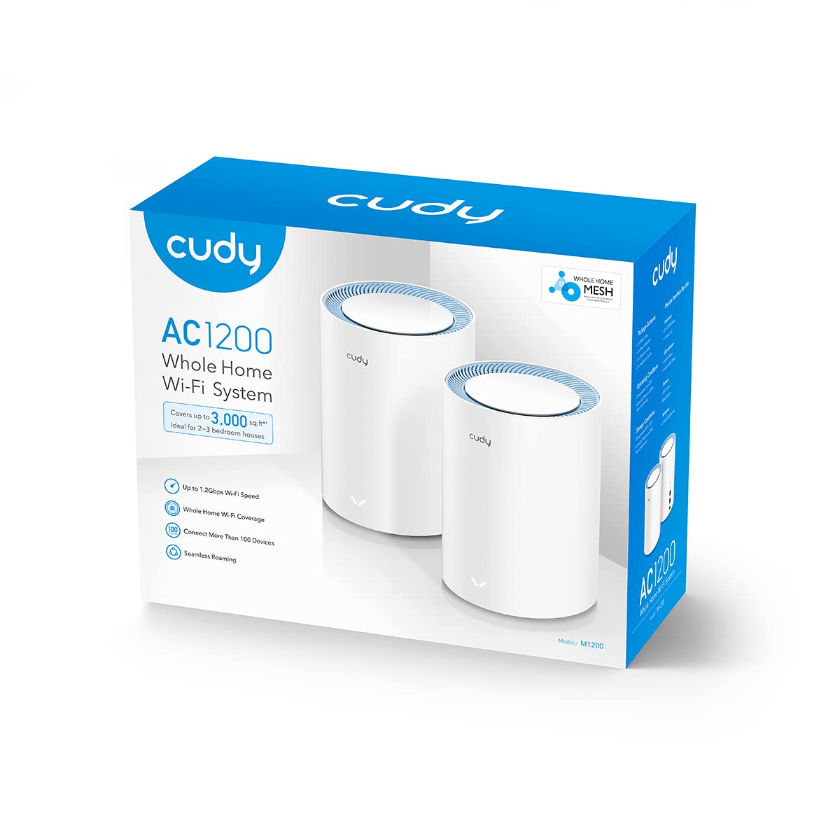 Cudy M1200 2-Pack AC1200 Whole Home Mesh WiFi System, AC1200 Dual Band WiFi Router, Range Extender, VPN, Ipv6, Ddns - Image 9