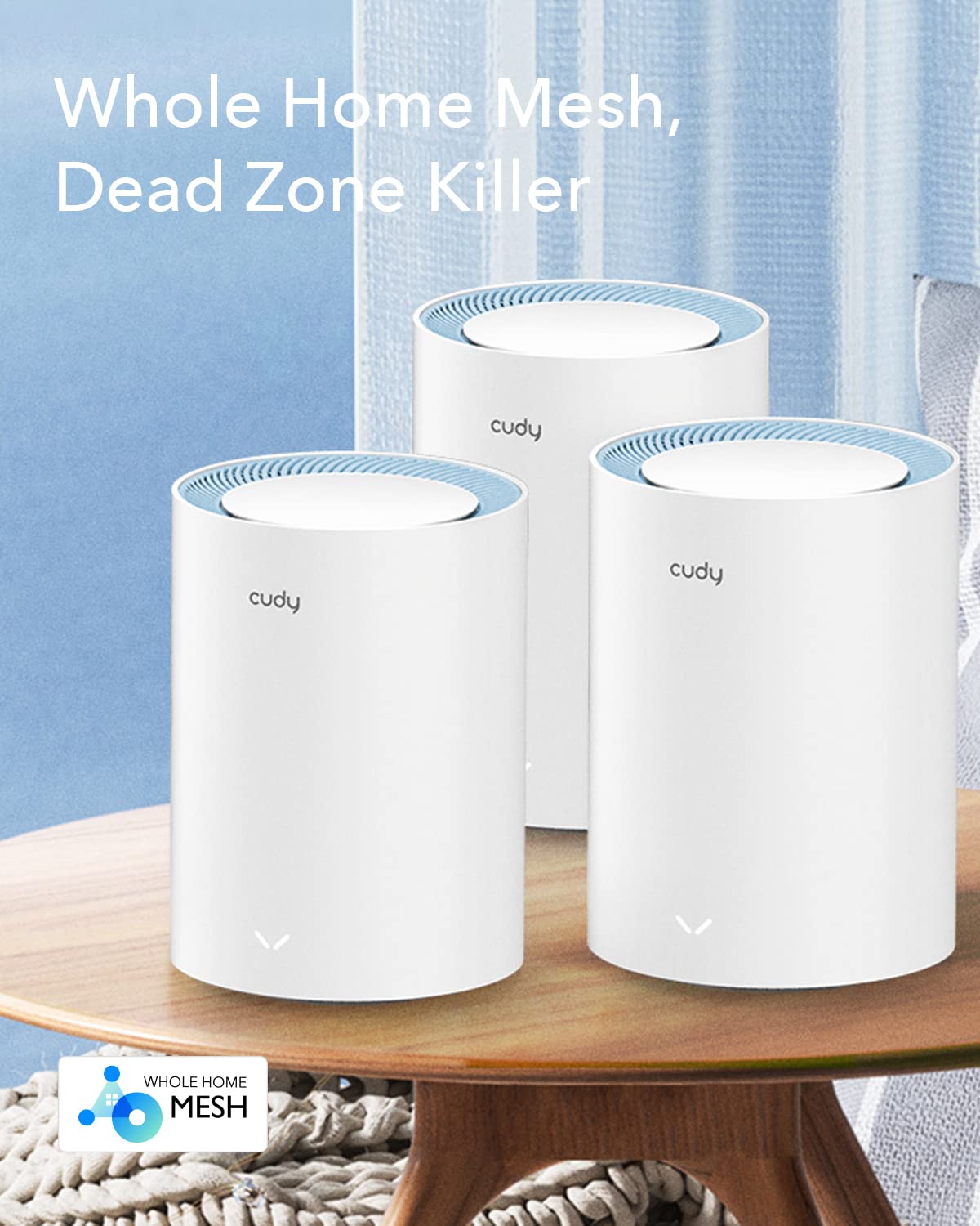 Cudy M1200 2-Pack AC1200 Whole Home Mesh WiFi System, AC1200 Dual Band WiFi Router, Range Extender, VPN, Ipv6, Ddns - Image 3