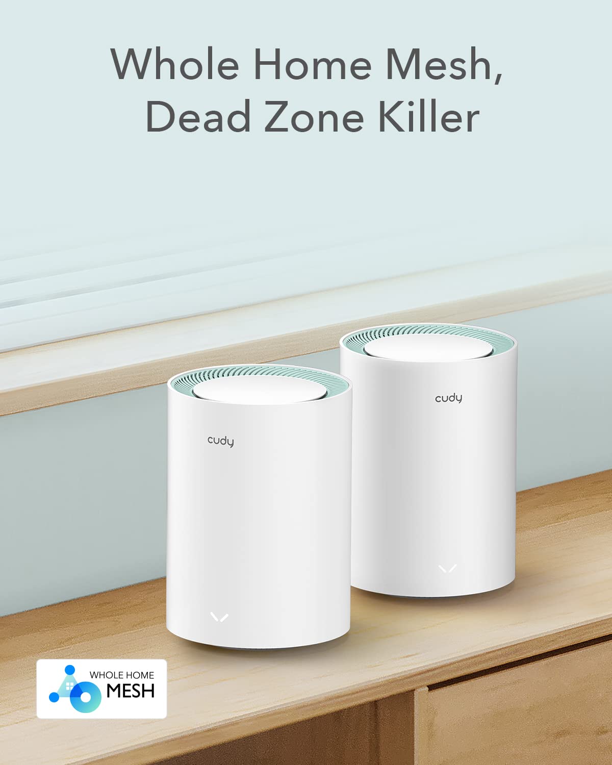 Cudy M1300 2-Pack AC1200 Gigabit Whole Mesh WiFi System, Dual Band, WiFi Extender, High Gain Antennas, VPN, Cloudflare, Connect Up to 100 Devices - Image 6